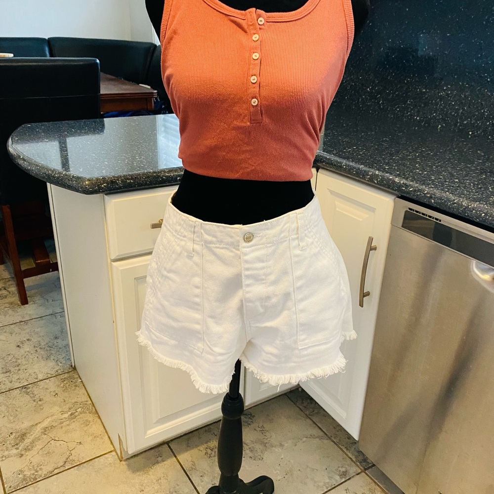 Women's White denim Shorts